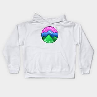 Mountains are Calling (Pink sky) Kids Hoodie